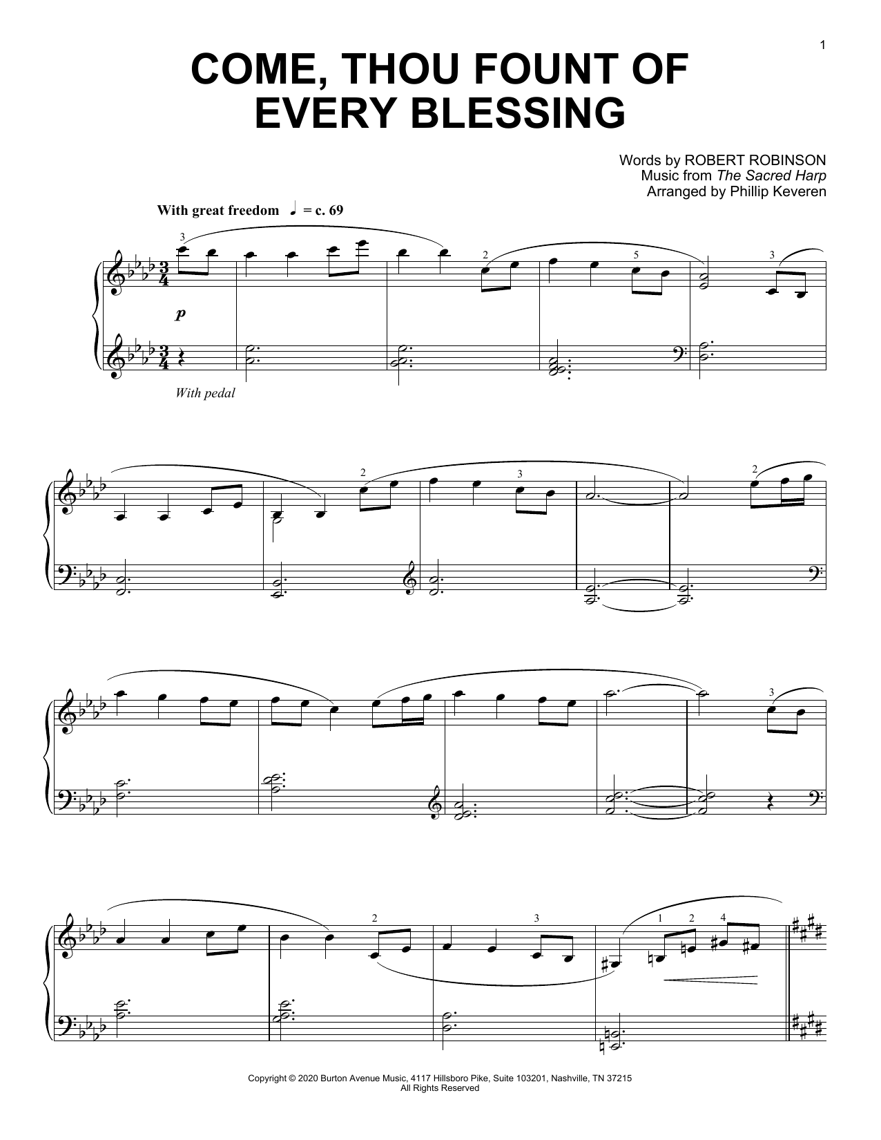 Download Robert Robinson Come, Thou Fount Of Every Blessing (arr Sheet Music