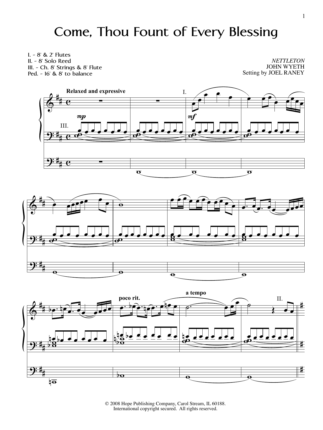 Download Joel Raney Come, Thou Fount Of Every Blessing Sheet Music