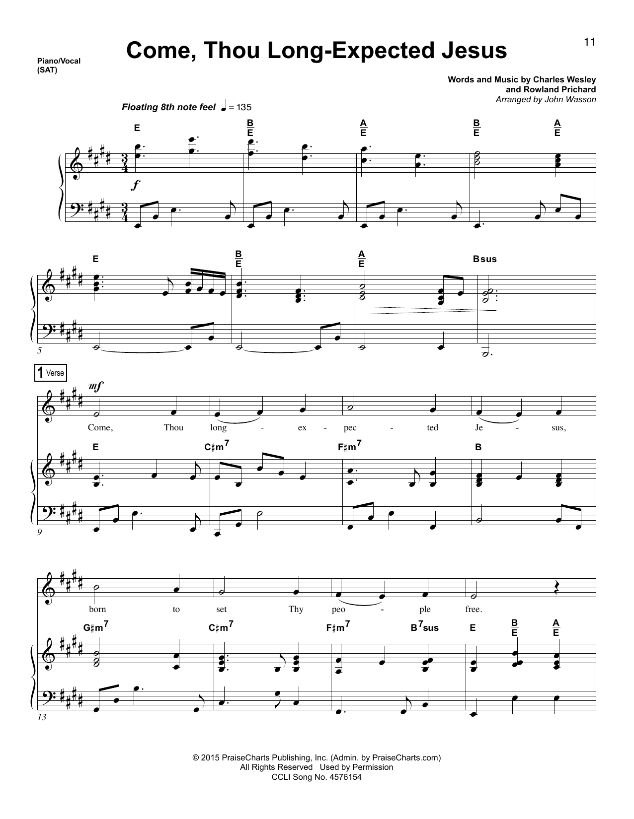 Download Rowland H. Prichard Come, Thou Long-Expected Jesus Sheet Music