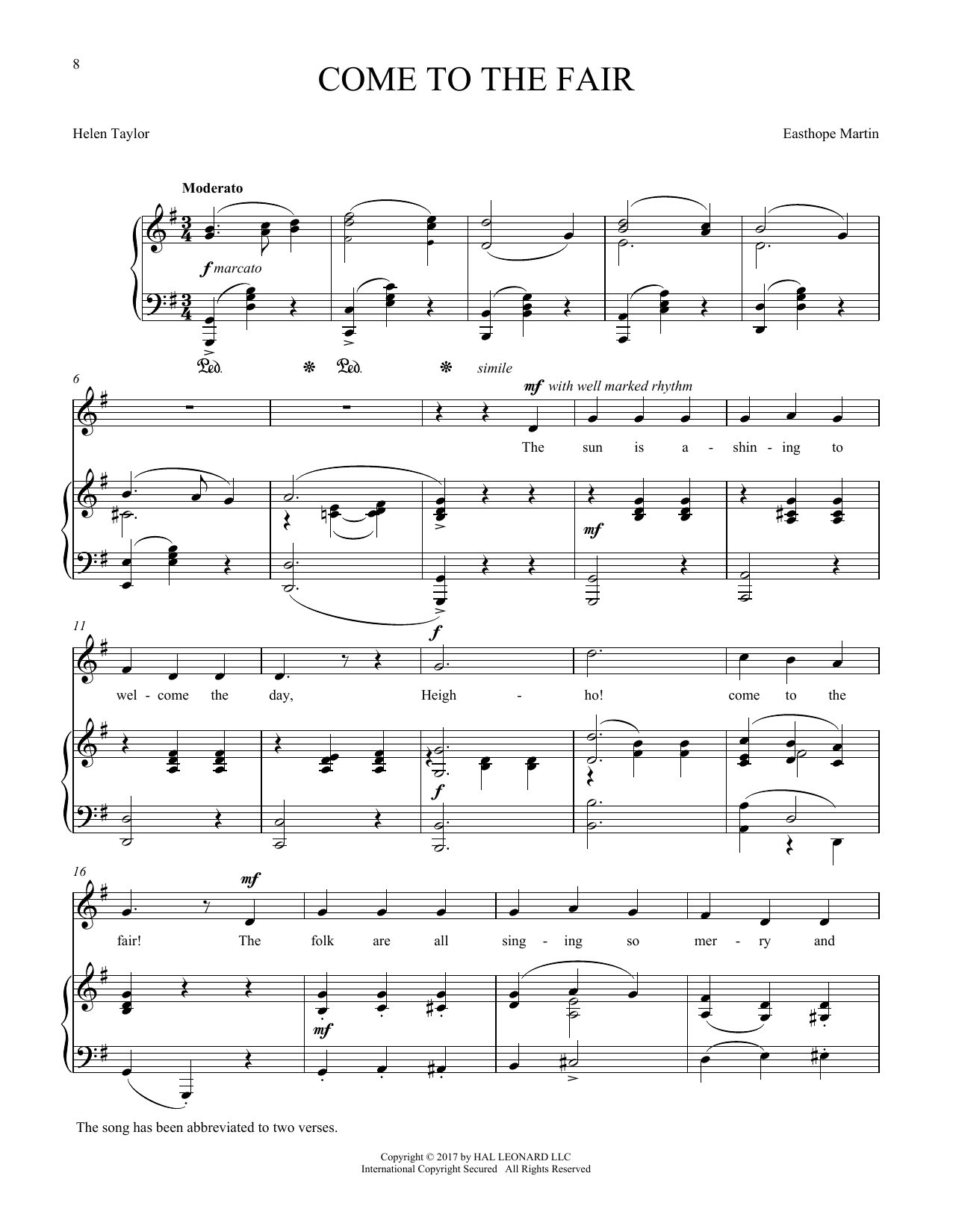 Download Helen Taylor Come To The Fair Sheet Music