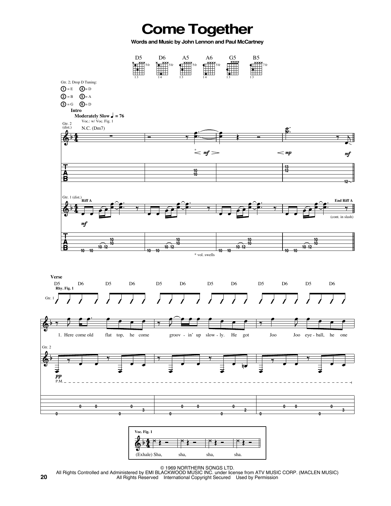 Download Aerosmith Come Together Sheet Music
