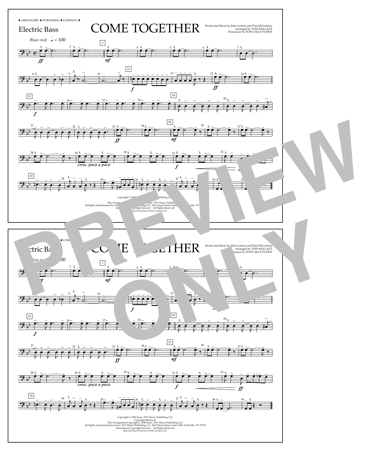 Download The Beatles Come Together (arr. Tom Wallace) - Elec Sheet Music