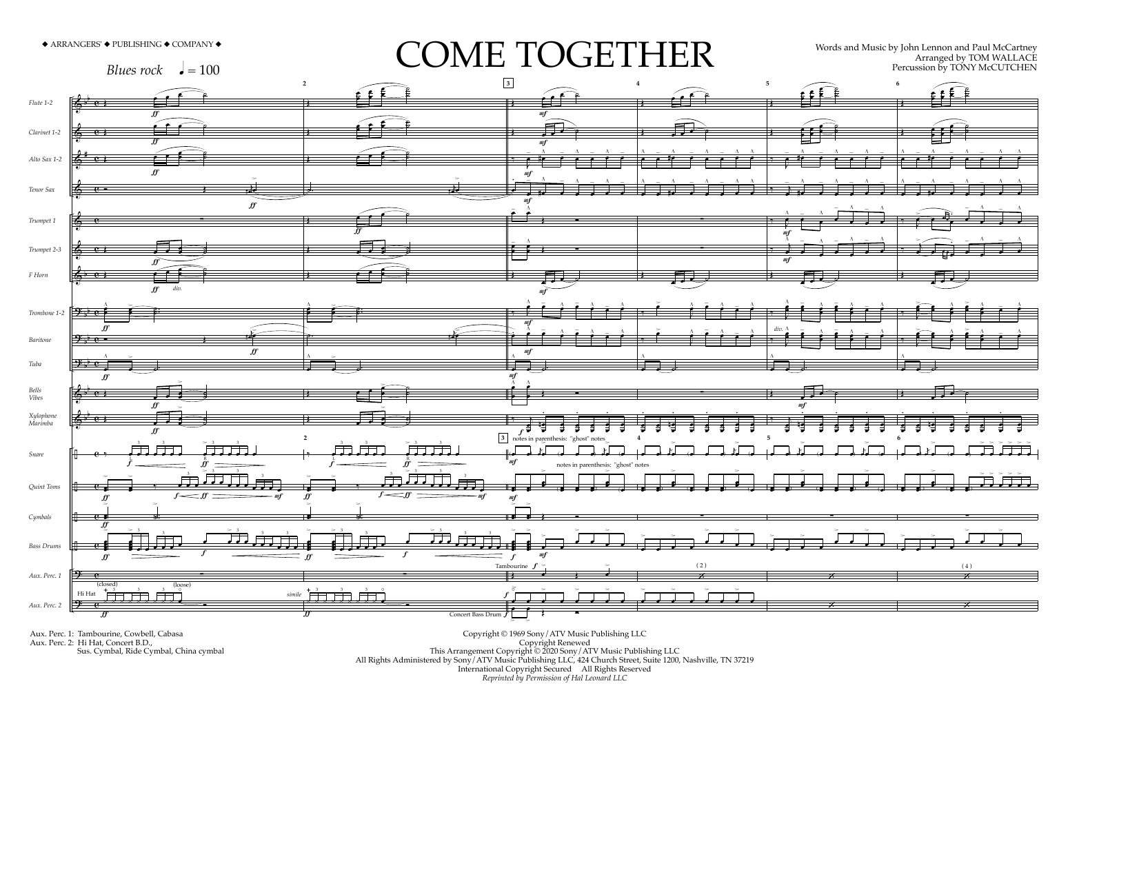 Download The Beatles Come Together (arr. Tom Wallace) - Full Sheet Music