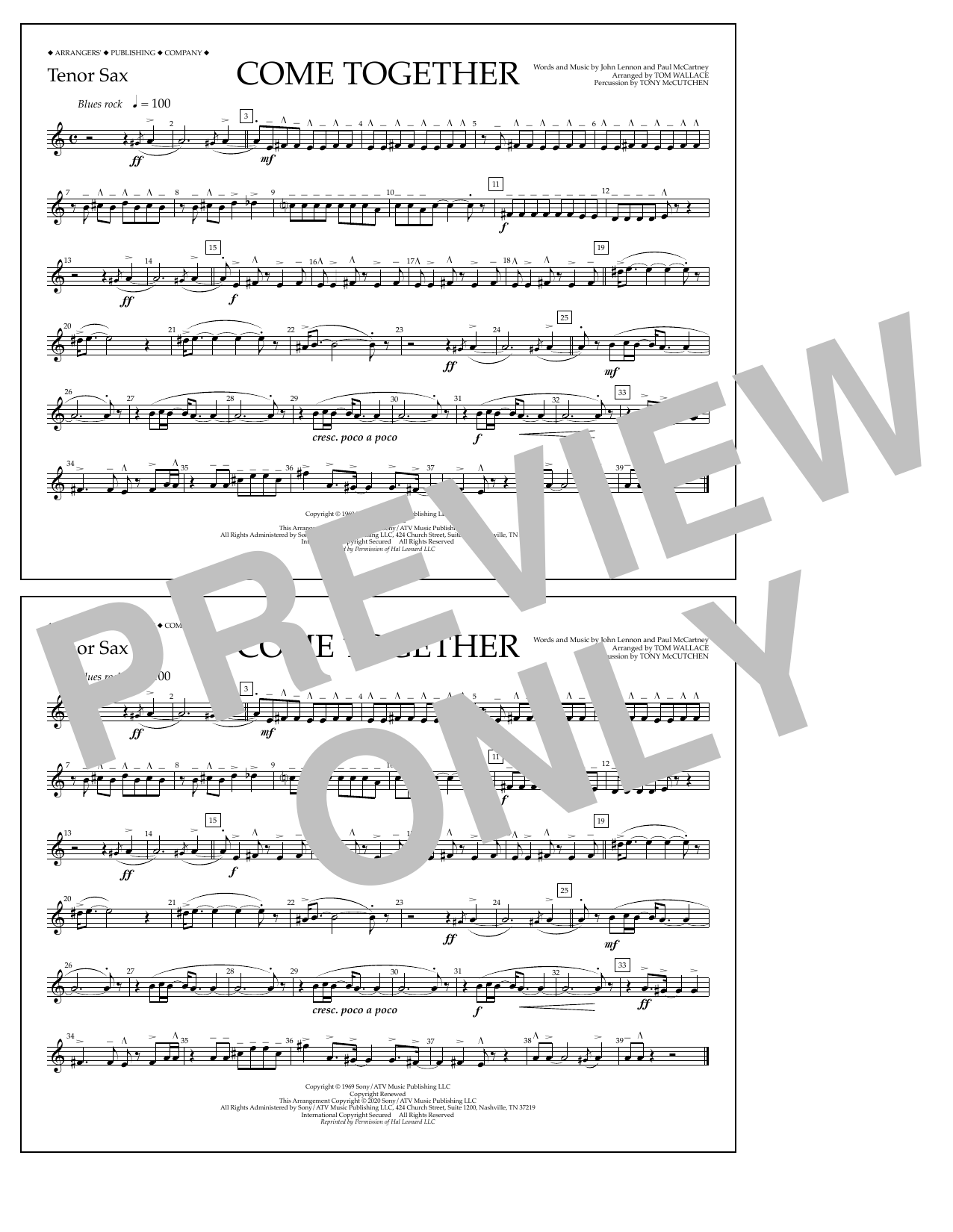 Download The Beatles Come Together (arr. Tom Wallace) - Teno Sheet Music