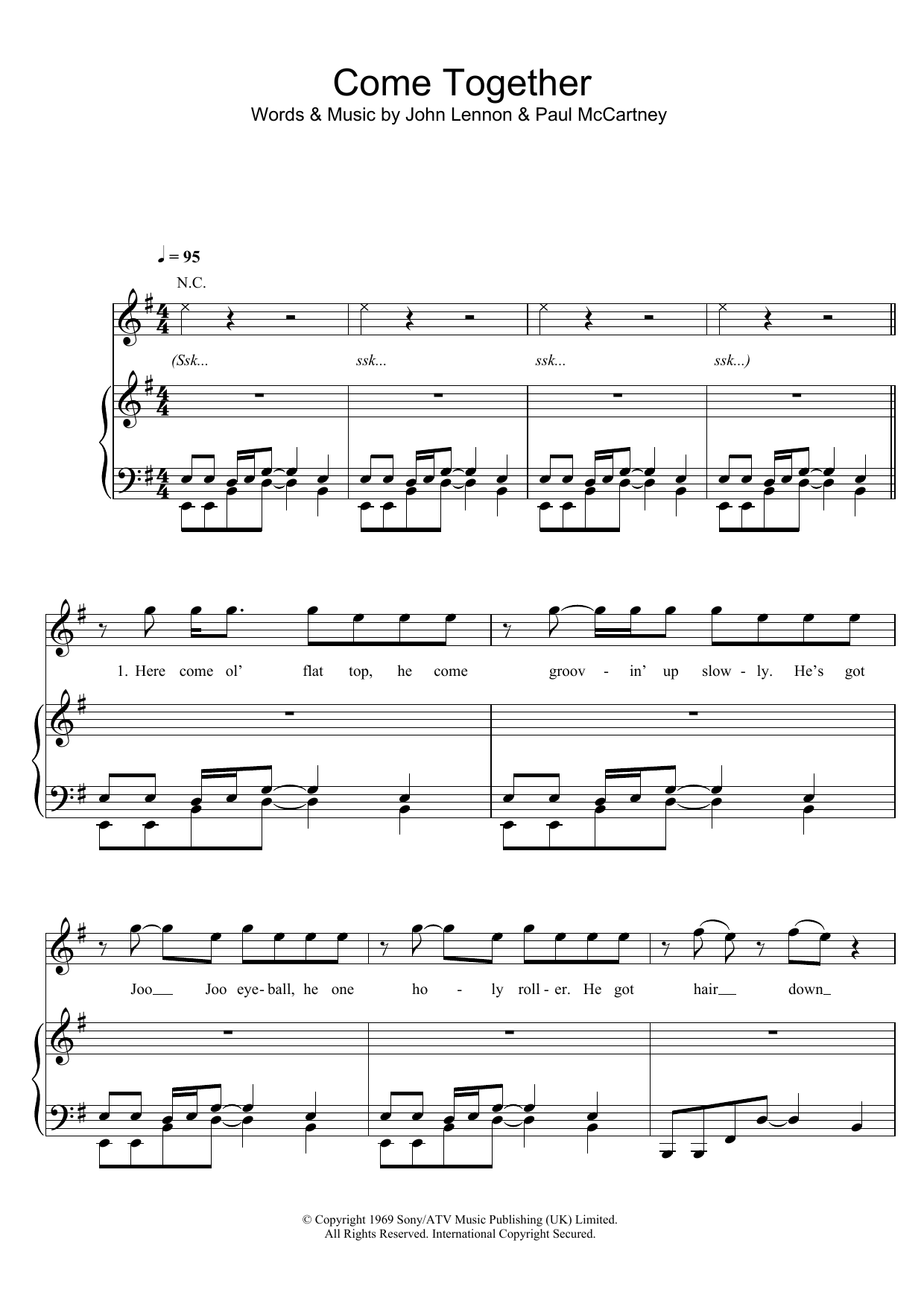 Download Michael Jackson Come Together Sheet Music
