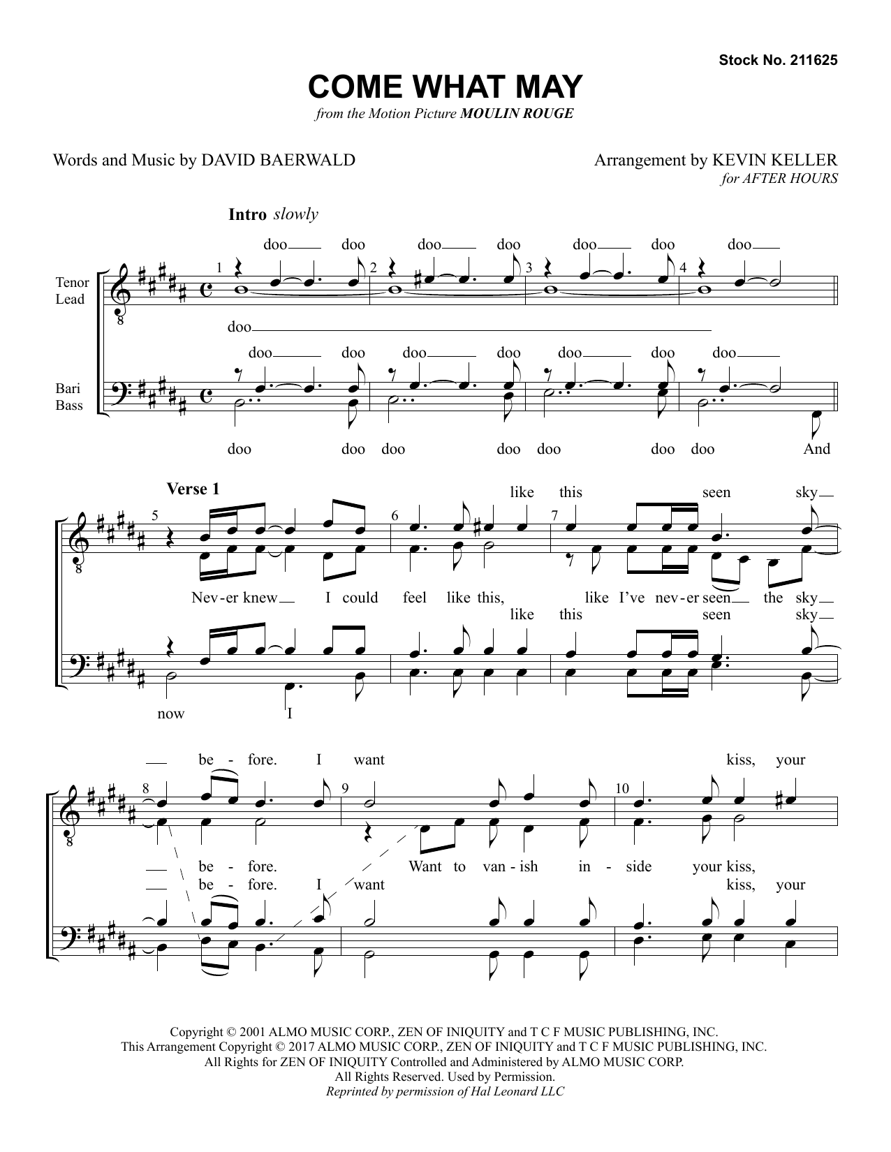 Download Nicole Kidman & Ewan McGregor Come What May (from Moulin Rouge) (arr. Sheet Music