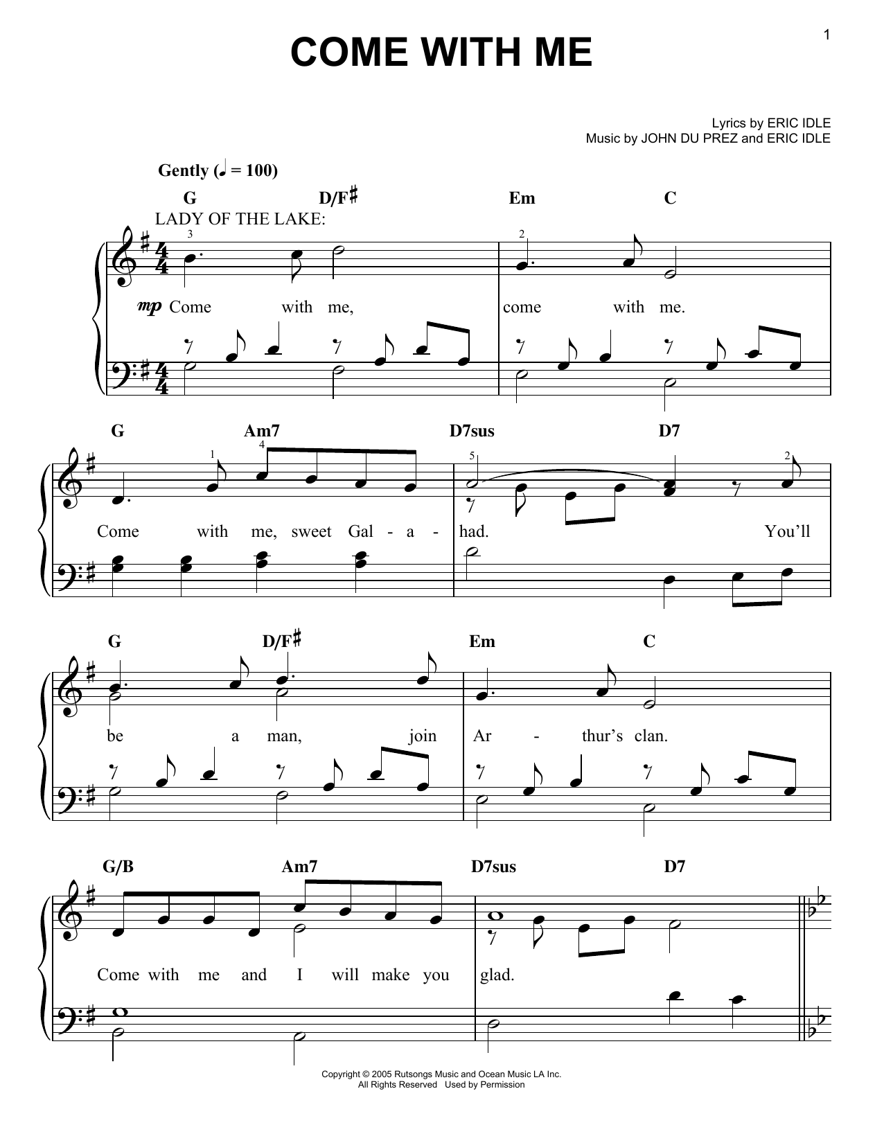 Download Eric Idle Come With Me Sheet Music