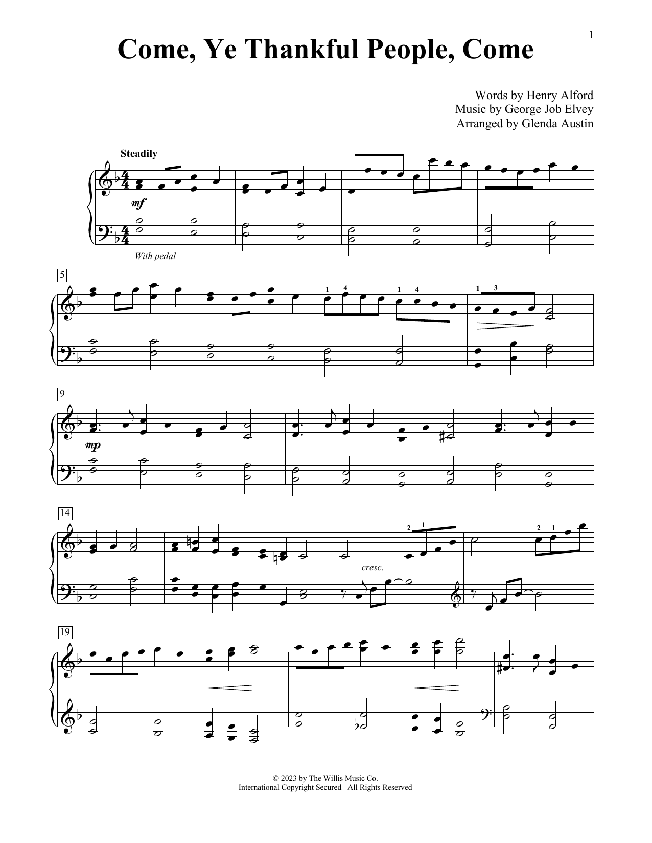 Download Henry Alford and George Job Elvey Come, Ye Thankful People, Come (arr. Gl Sheet Music