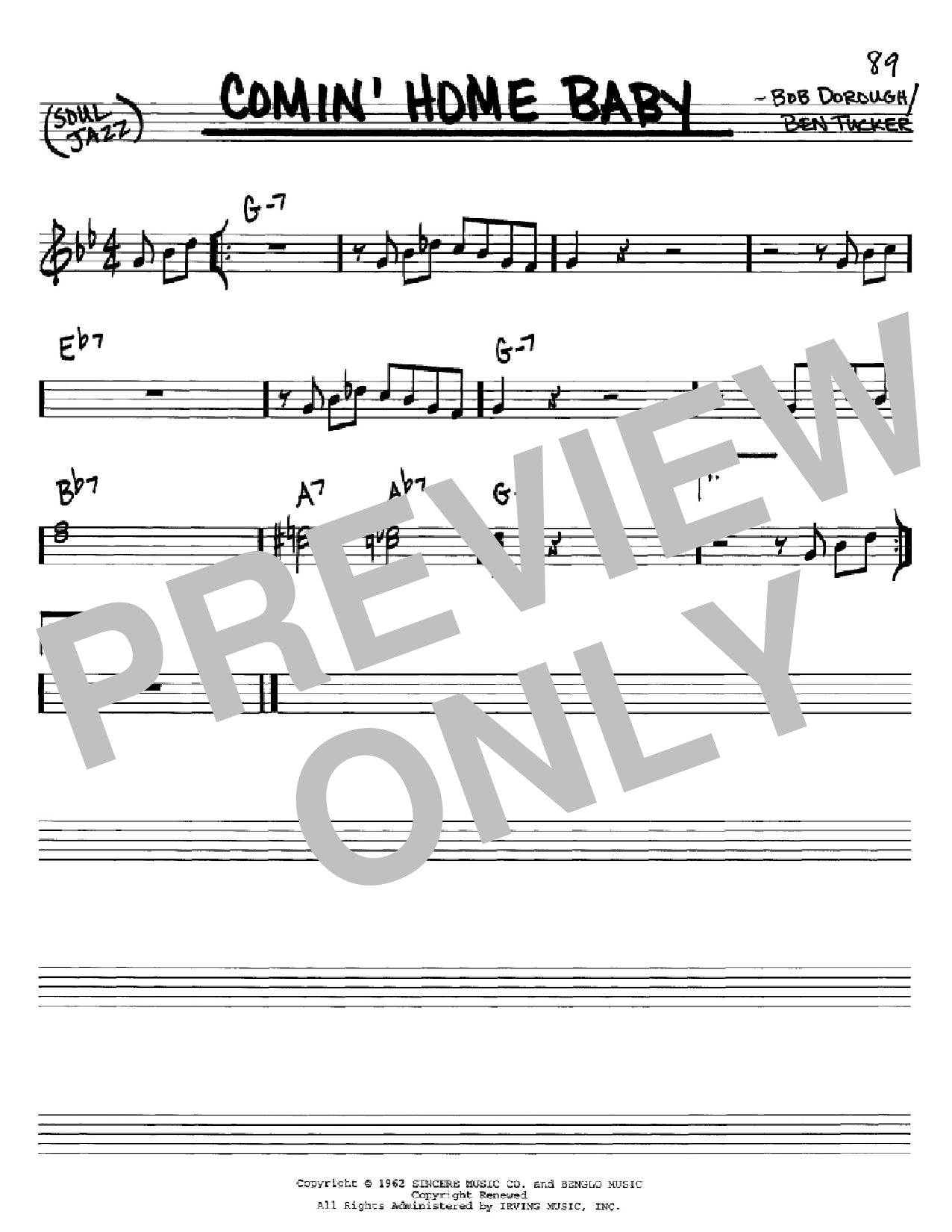 Download Michael Buble Comin' Home Baby Sheet Music
