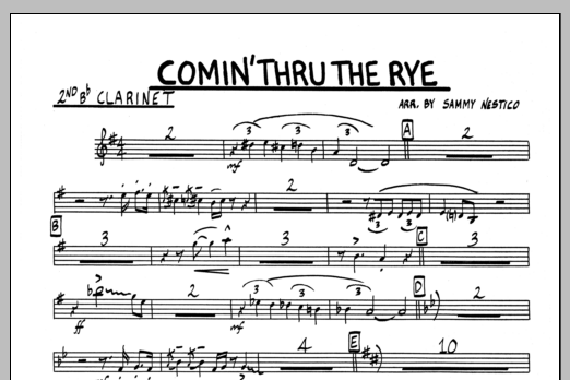Download Sammy Nestico Comin' Through The Rye - 2nd Bb Clarine Sheet Music