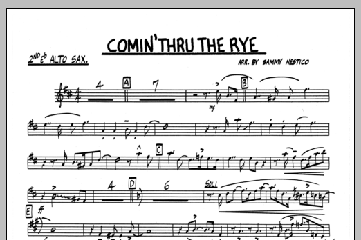 Download Sammy Nestico Comin' Through The Rye - 2nd Eb Alto Sa Sheet Music