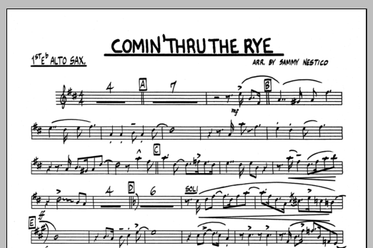Download Sammy Nestico Comin' Through The Rye - F Horn Sheet Music