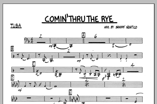 Download Sammy Nestico Comin' Through The Rye - Tuba Sheet Music