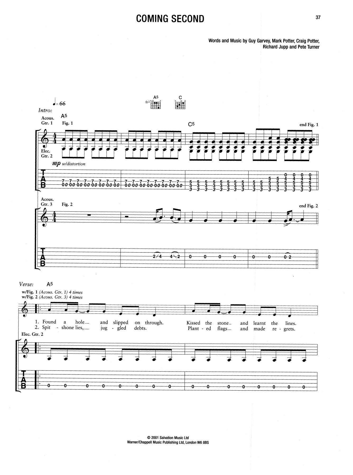 Download Elbow Coming Second Sheet Music