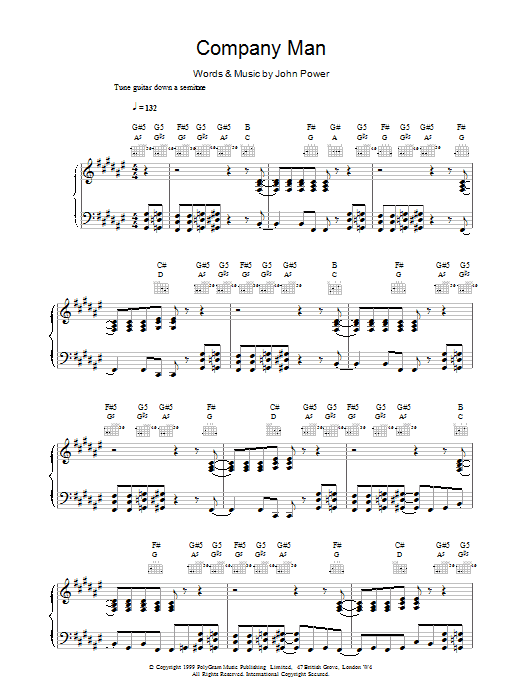 Cast Company Man sheet music notes printable PDF score