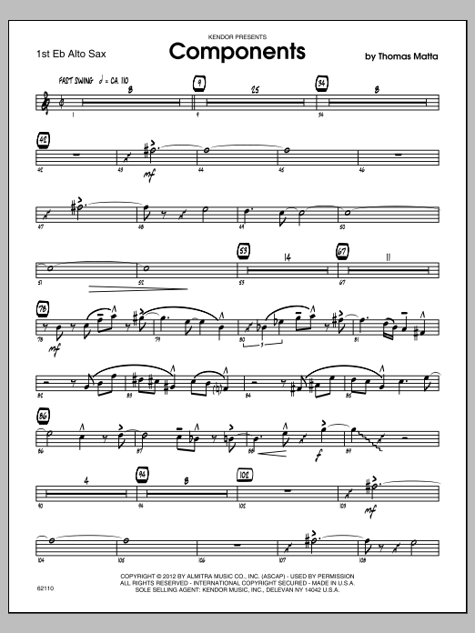 Download Matta Components - Alto Sax 1 Sheet Music