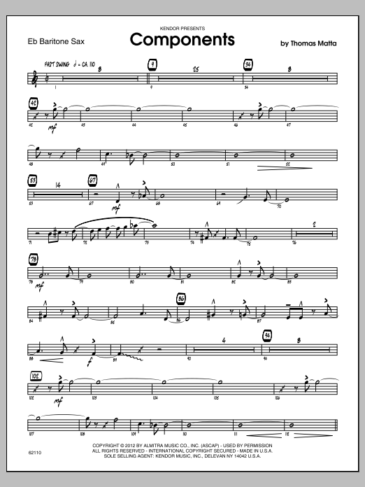 Download Matta Components - Baritone Sax Sheet Music