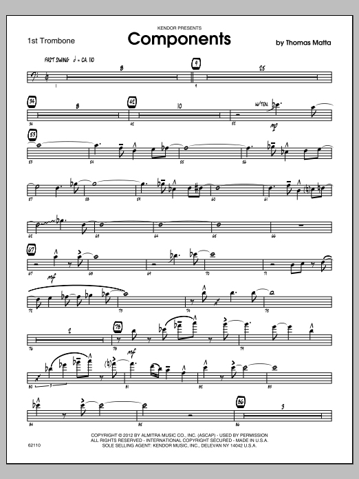 Download Matta Components - Trombone 1 Sheet Music