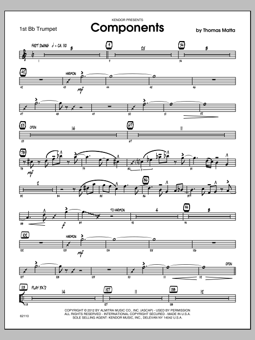 Download Matta Components - Trumpet 1 Sheet Music