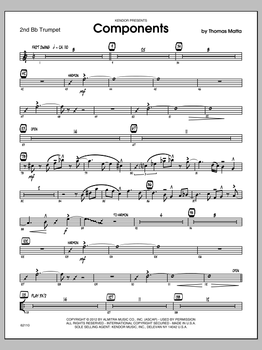 Download Matta Components - Trumpet 2 Sheet Music