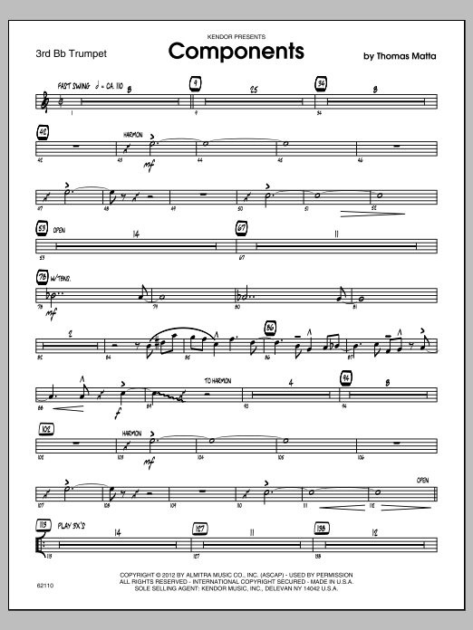 Download Matta Components - Trumpet 3 Sheet Music