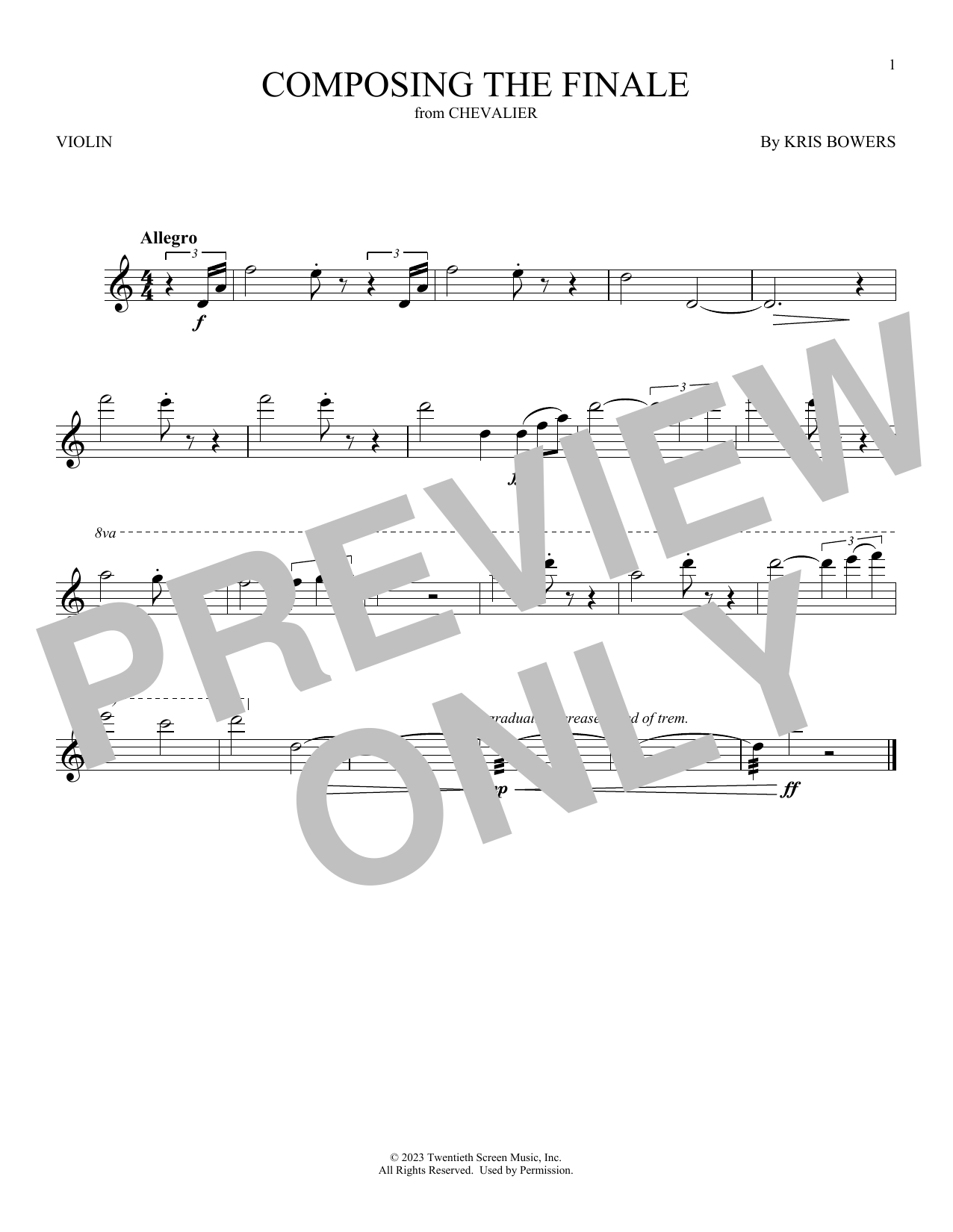 Download Kris Bowers Composing The Finale (from Chevalier) Sheet Music