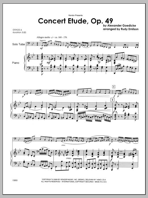 Download Emilson Concert Etude, Op. 49 - Piano Sheet Music