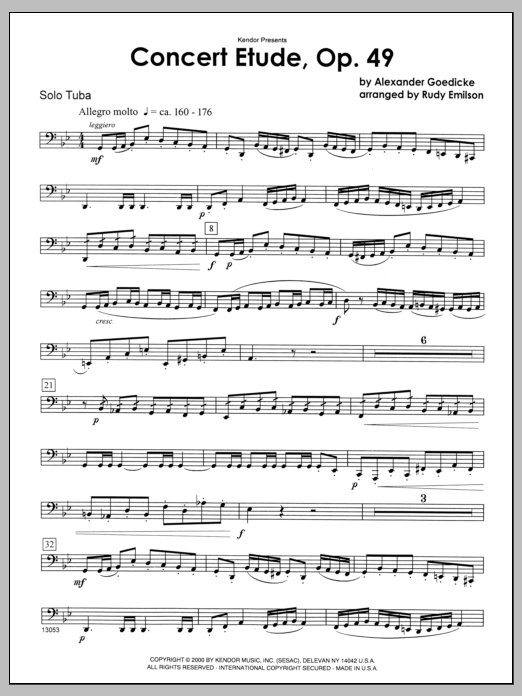 Download Emilson Concert Etude, Op. 49 - Tuba Sheet Music