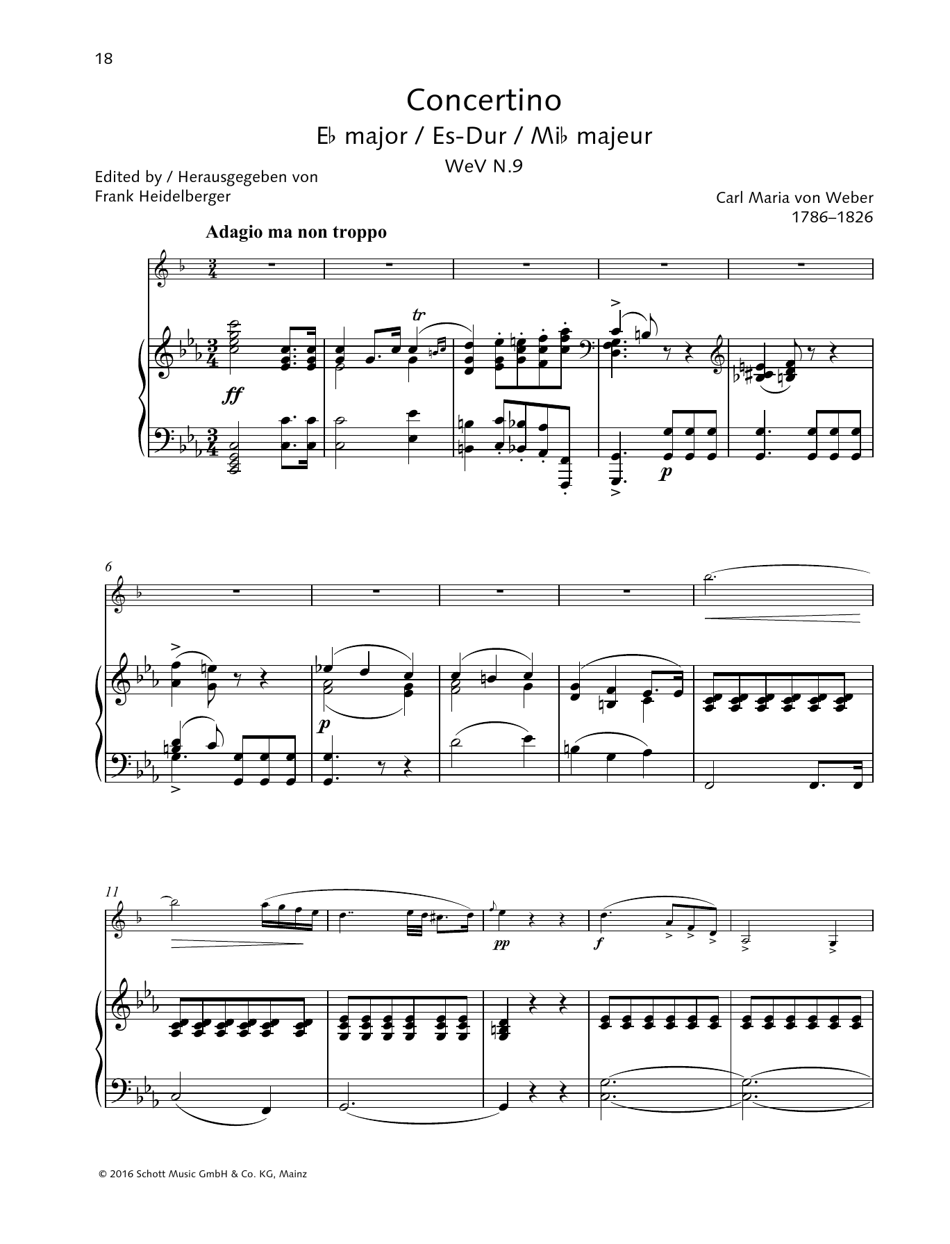 Download Carl Maria von Weber Concertino E-flat major Sheet Music