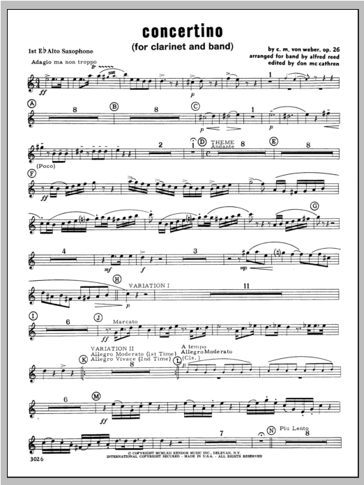 Download Weber Concertino - Alto Sax 1 Sheet Music