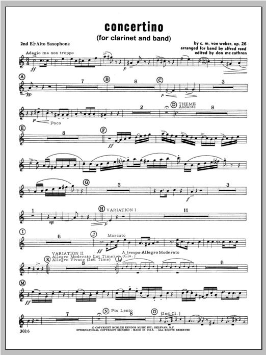 Download Weber Concertino - Alto Sax 2 Sheet Music
