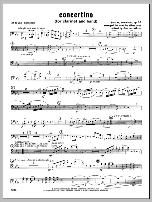 Download Weber Concertino - Bassoon Sheet Music