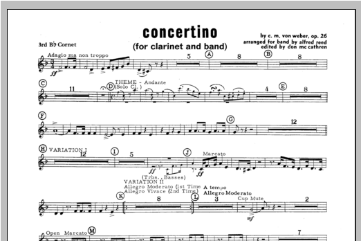 Download Weber Concertino - Bb Cornet 3 Sheet Music