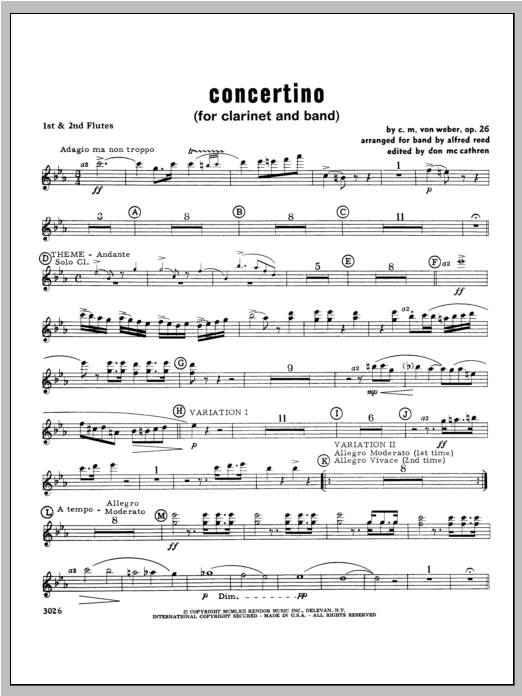 Download Weber Concertino - Flute Sheet Music