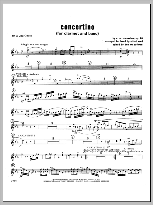 Download Weber Concertino - Oboe Sheet Music