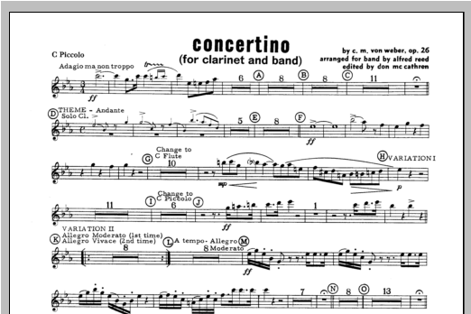 Download Weber Concertino - Piccolo Sheet Music