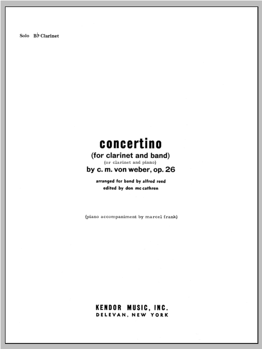 Download Weber Concertino - Solo Bb Clarinet Sheet Music