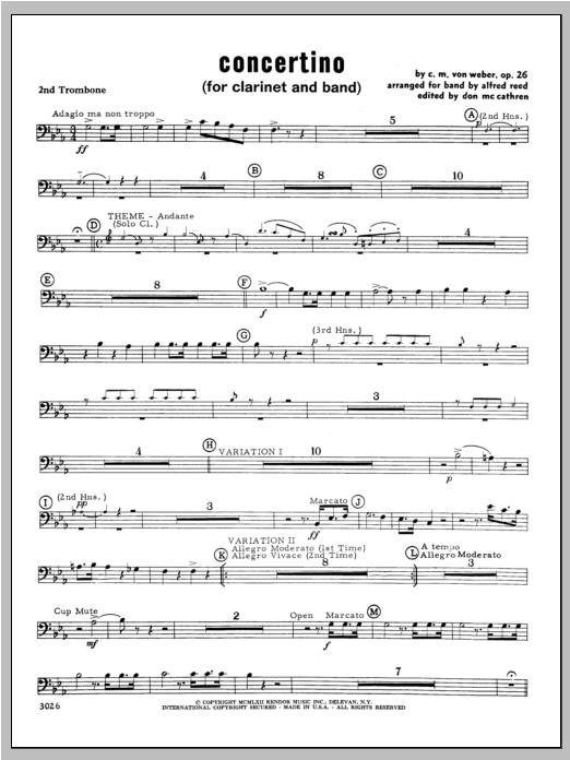 Download Weber Concertino - Trombone 2 Sheet Music