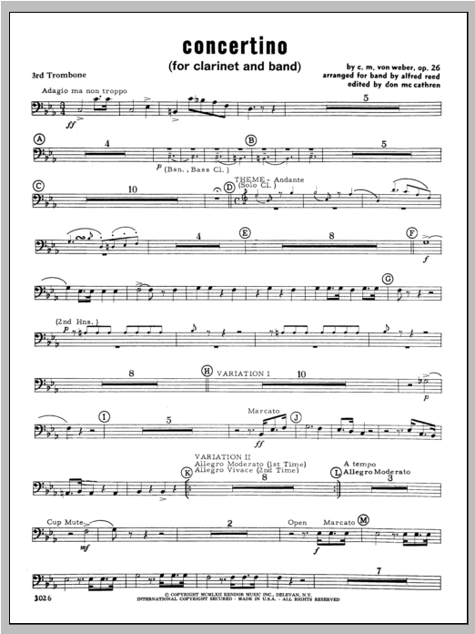 Download Weber Concertino - Trombone 3 Sheet Music