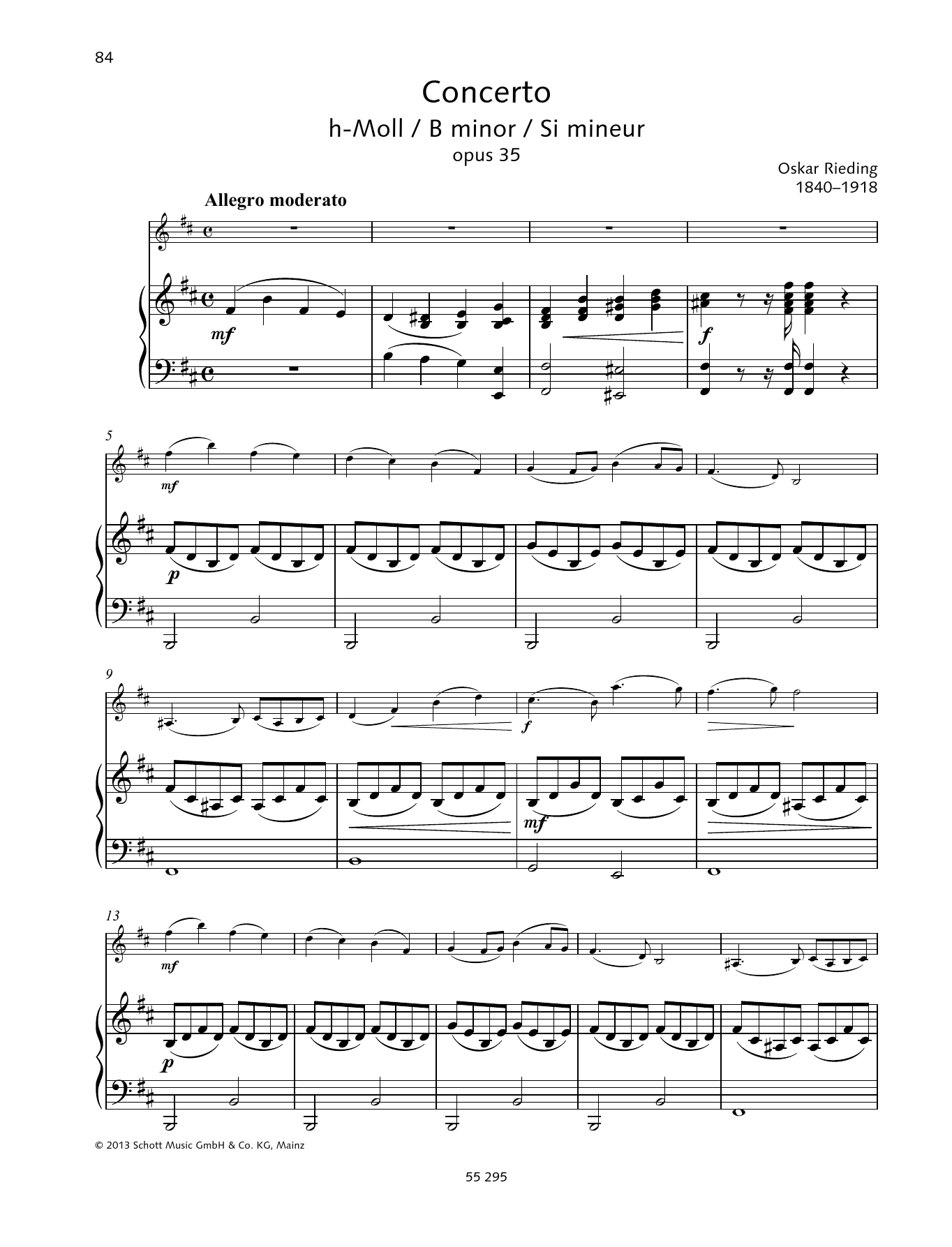 Download Oskar Rieding Concerto B minor Sheet Music