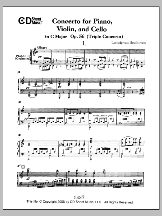 Download Ludwig van Beethoven Concerto For Piano, Violin, And Cello ( Sheet Music
