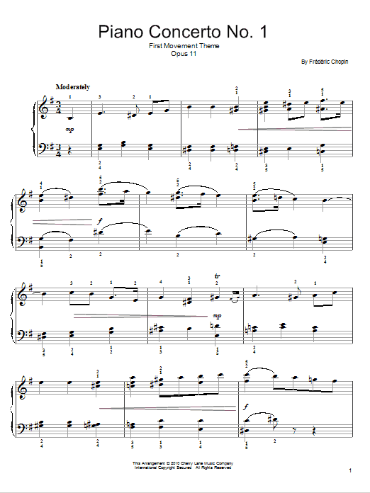Download Frederic Chopin Concerto In E Minor Sheet Music