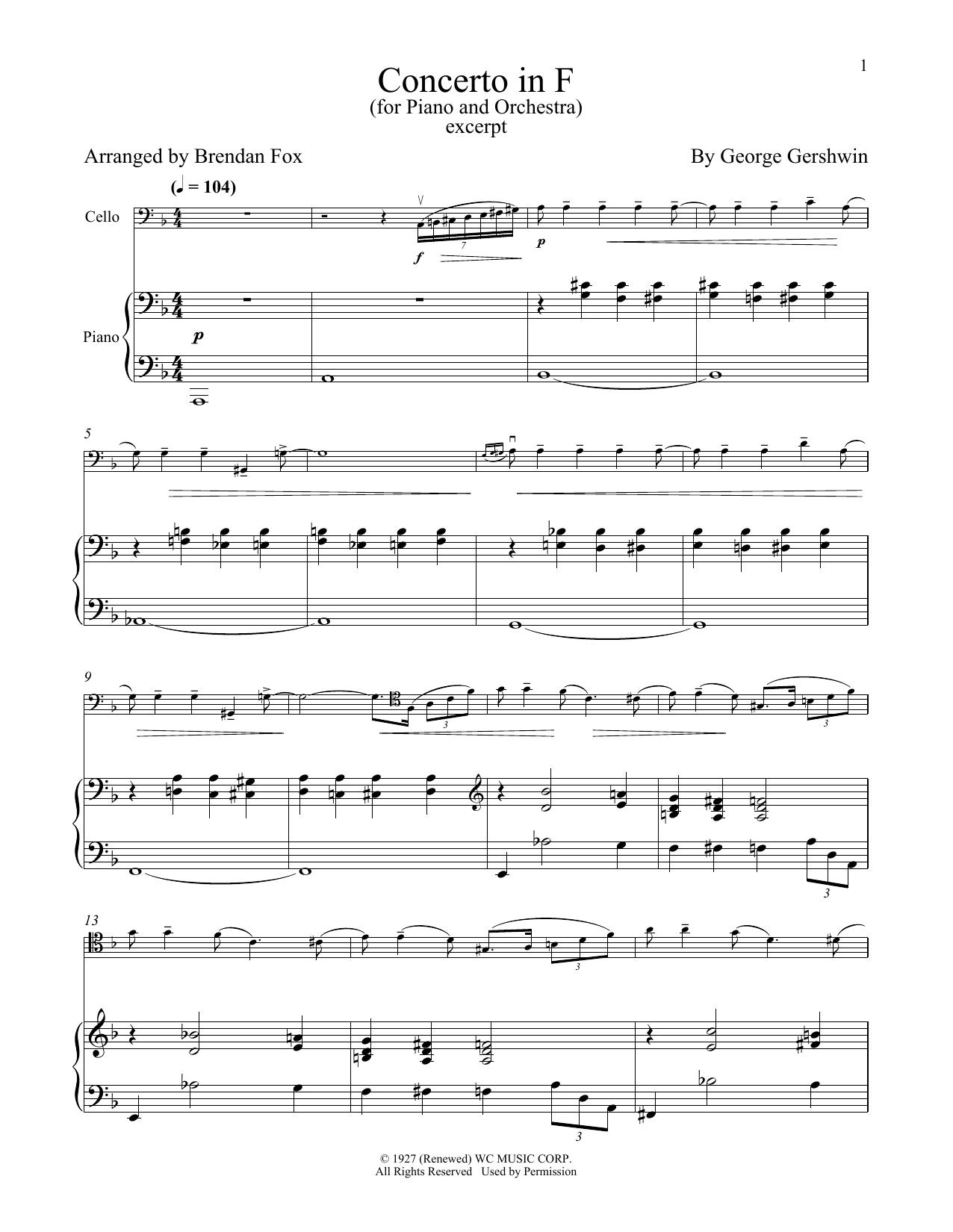 Download George Gershwin Concerto In F (For Piano & Orchestra) ( Sheet Music
