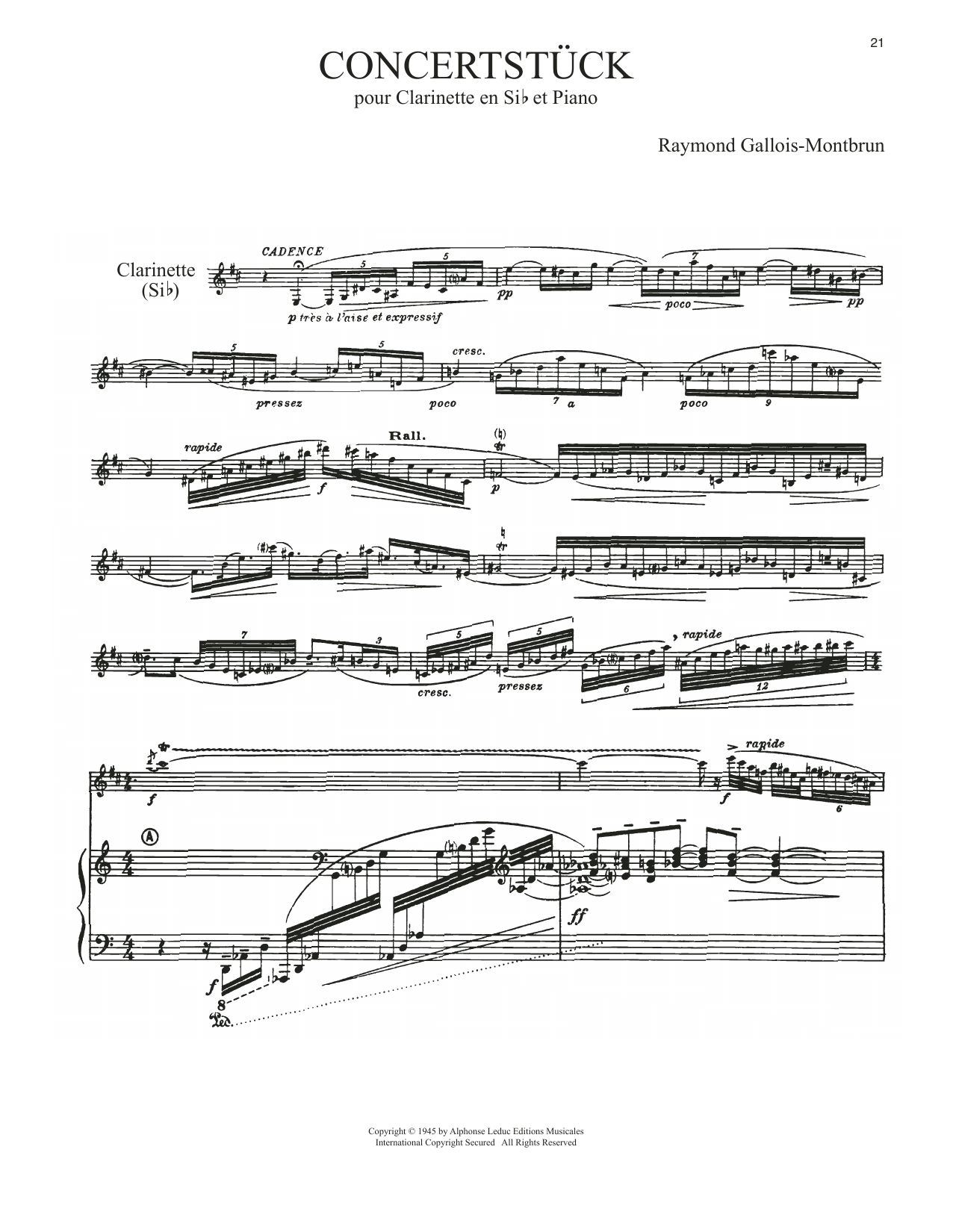 Download Raymond Gallois-Montbrun Concertstuck Sheet Music