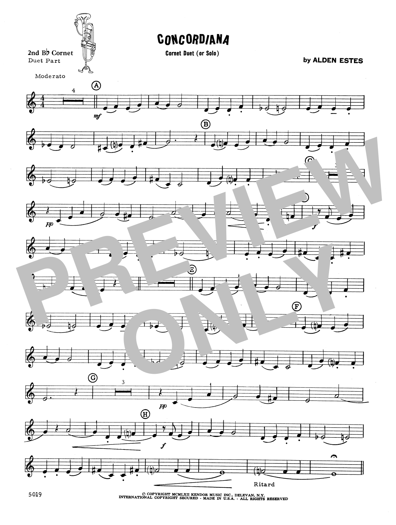 Download David Estes Concordiana - 2nd Bb Trumpet Sheet Music