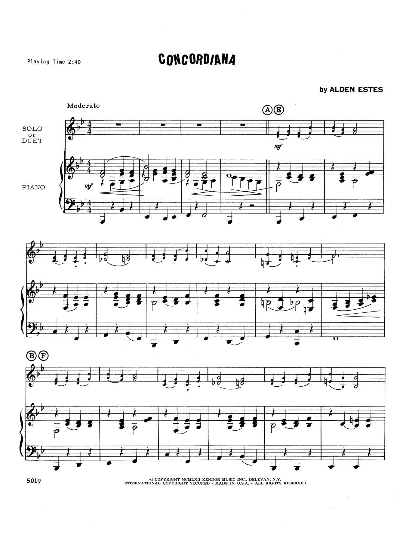 Download David Estes Concordiana - Piano Accompaniment Sheet Music