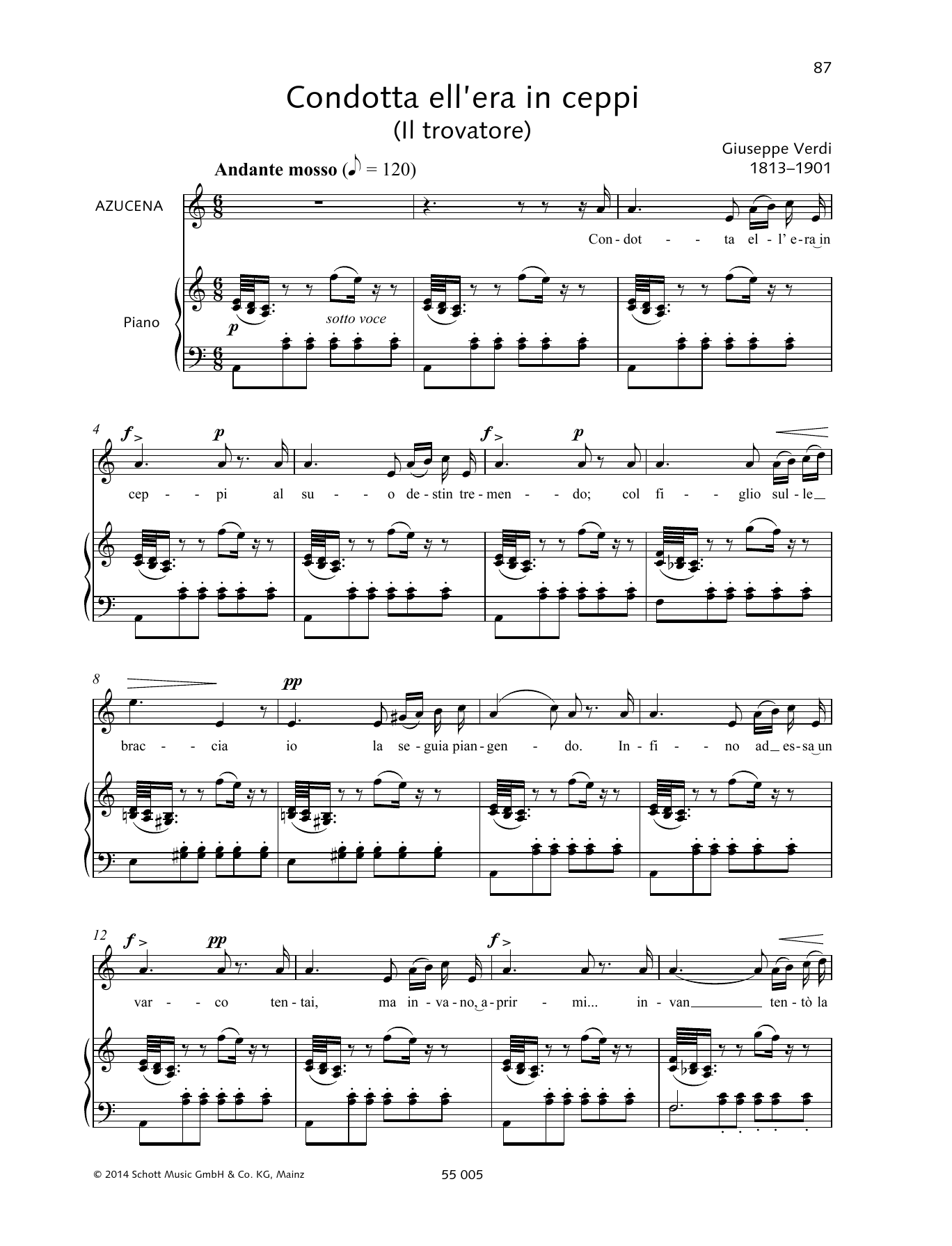 Download Giuseppe Verdi Condotta ell'era in ceppi Sheet Music