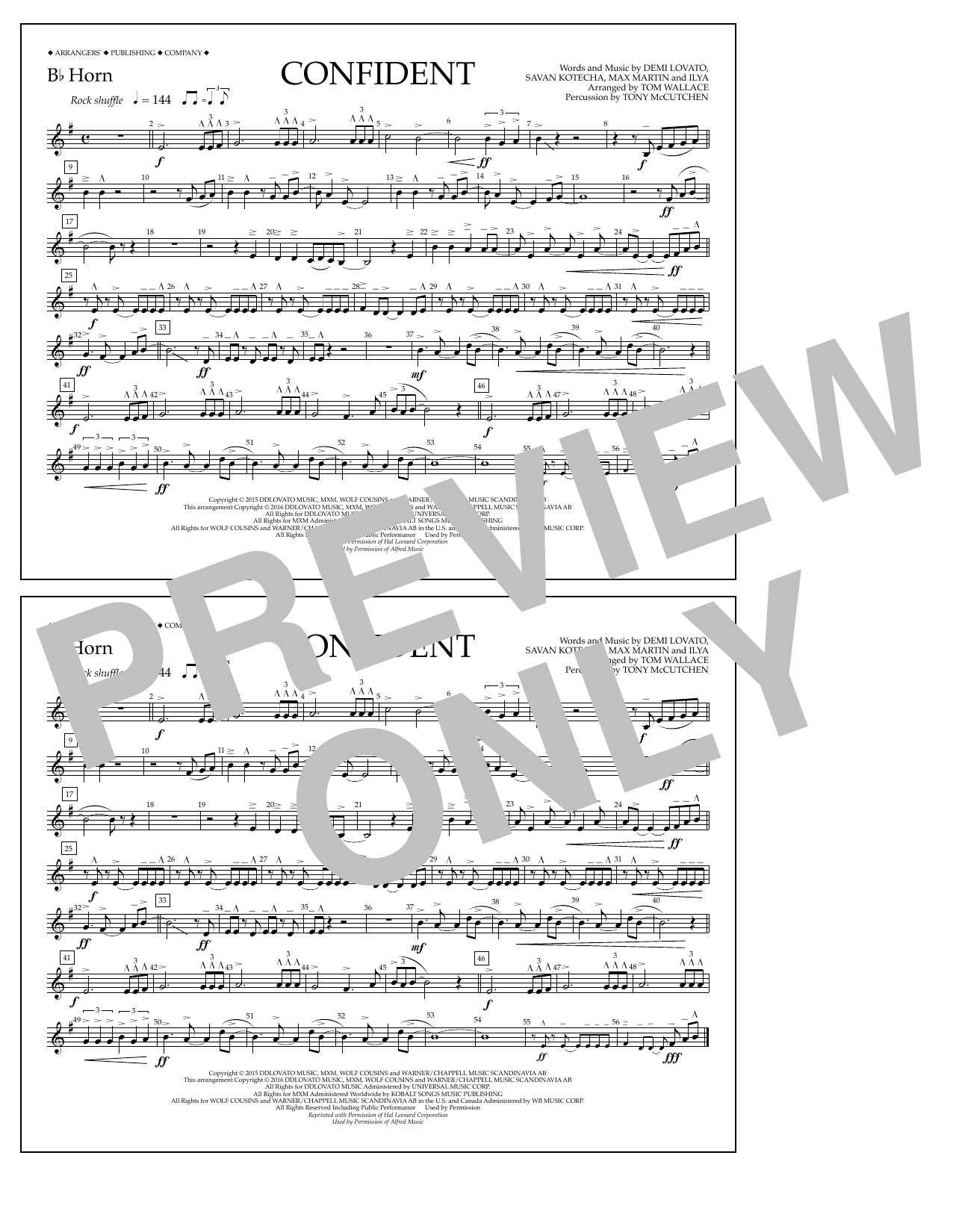 Download Tom Wallace Confident - Bb Horn Sheet Music