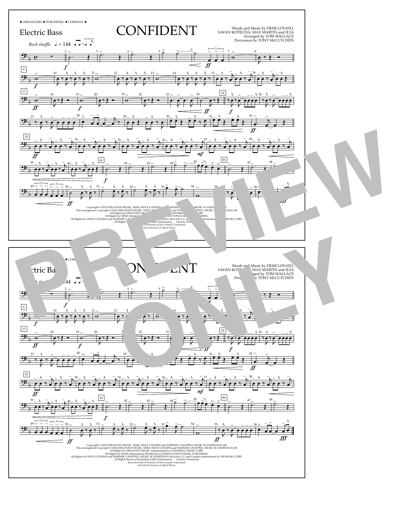 Download Tom Wallace Confident - Electric Bass Sheet Music