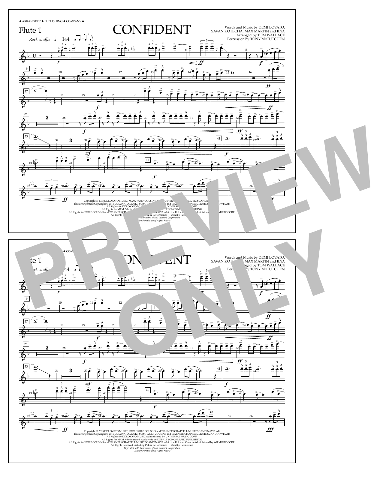 Download Tom Wallace Confident - Flute 1 Sheet Music